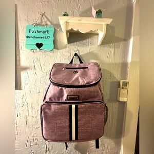 Travel bag backpack with 2 packable cubes purple pets dogs